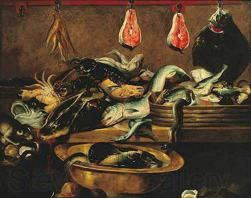 Frans Snyders Fish stall Norge oil painting art